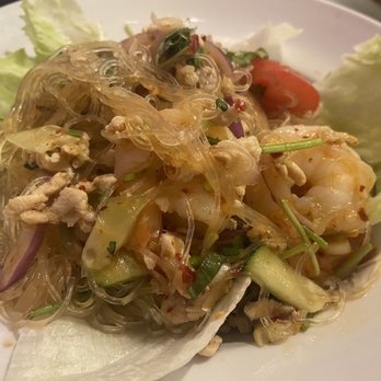 Singha Thai Cuisine - Vermicelli salad with shrimp and pork - Thai Near Me - Moab, Utah Singha Thai Cuisine - Vermicelli salad with shrimp and pork - Thai Near Me - Moab, Utah
