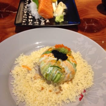 Makoto Japanese Restaurant - Salmon Sashimi and Monkey Brains (which had spicy Tuna inside). - Japanese Near Me - Eugene, Oregon