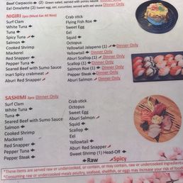 AYCE MENU