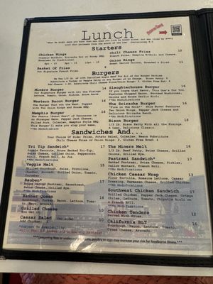 Menu photo 8 Miner's Diner Julian, CA