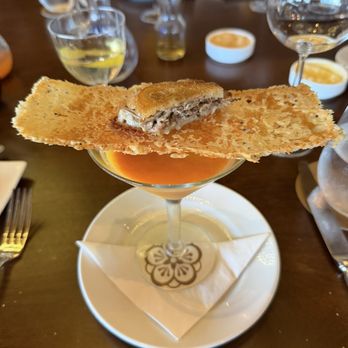 Alan Wongs Kahala - Cuban sandwich with chilled tomato soup - Hawaiian Near Me - Honolulu, Hawaii