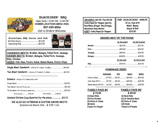 Menu photo 1 BlackJaxx BBQ Homer, AK Menu photo 1 BlackJaxx BBQ Homer, AK