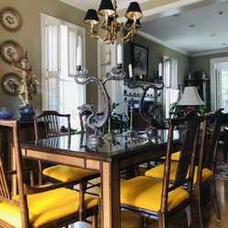 Becky's Upholstery - Newly upholstered dining room chair cushions.