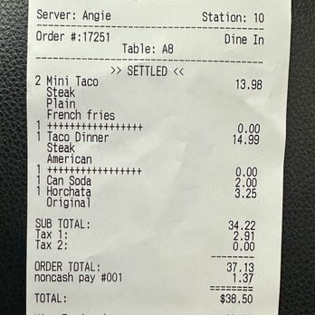 Taco Loco - Price charged $14.99 instead of menu price $11.99 - Mexican Near Me - Plainfield, Illinois