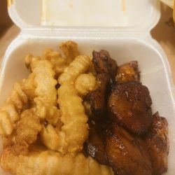 French fries and fried plantain
