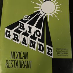 El Rio Grande Mexican Restaurant - Menu