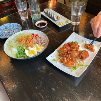 Yataimura Maru - Chicken karrage and A noodle dish - Sushi Bars Near Me - Portland, Oregon Yataimura Maru - Chicken karrage and A noodle dish - Sushi Bars Near Me - Portland, Oregon