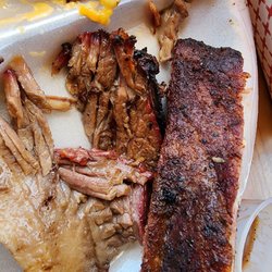 Texas Country BBQ - Biscuit and rib, I should have took a picture before I ate it.