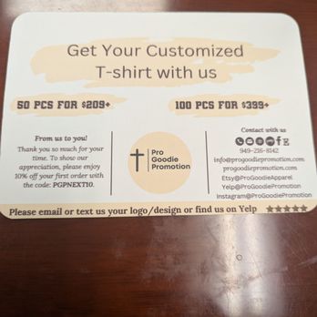 Pro Goodie Promotion - What they provide - Screen Printing/T-Shirt Printing Near Me - San Diego, California
