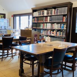 East Hampton Library - Study tables and circulation desk