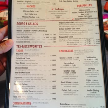 Pappasito's Cantina - Menu 1 - Tex-Mex Near Me - Houston, Texas