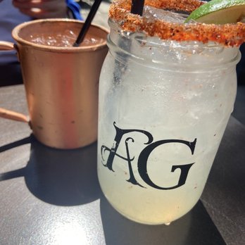 American Grub - Margarita & my friend's Moscow Mule - Burgers Near Me - Tustin, California