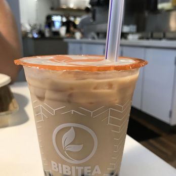 BIBIBOP Asian Grill - Thai Tea Bubble tea - you can ask to adjust your sweetness level to your taste! - Asian Fusion Near Me - Beachwood, Ohio BIBIBOP Asian Grill - Thai Tea Bubble tea - you can ask to adjust your sweetness level to your taste! - Asian Fusion Near Me - Beachwood, Ohio
