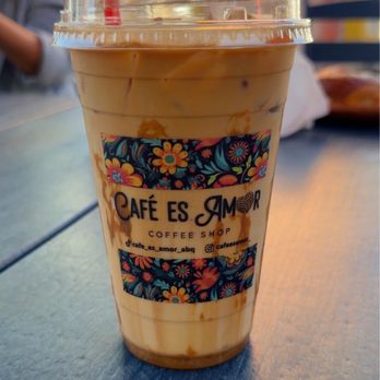Cafe es Amor - Iced caramel latte - Coffee & Tea Near Me - Albuquerque, New Mexico