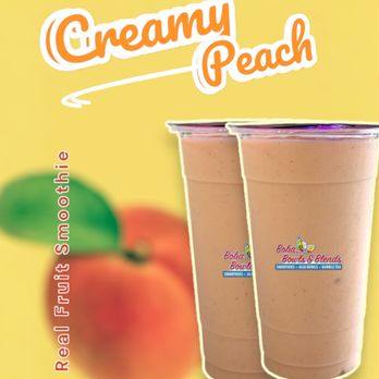 Boba Bowls & Blends - Creamy Peach Smoothie - Acai Bowls Near Me - Myrtle Beach, South Carolina Boba Bowls & Blends - Creamy Peach Smoothie - Acai Bowls Near Me - Myrtle Beach, South Carolina