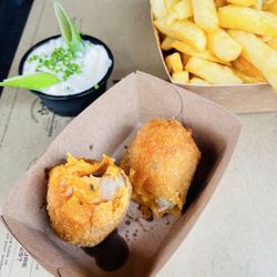The Potato Bar - Meatball croquette and medium fries