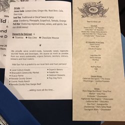Wild Eye Pub - Desert and drink menu