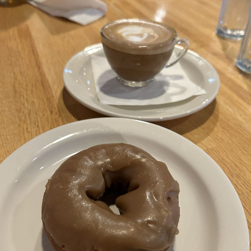 Novios Cafe - Maple donut and Cortado with Oatmilk! So good!! - Breakfast & Brunch Near Me - Rochester, Minnesota Novios Cafe - Maple donut and Cortado with Oatmilk! So good!! - Breakfast & Brunch Near Me - Rochester, Minnesota