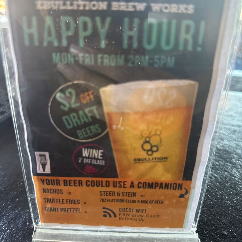 Ebullition Brew Works - happy hour - Gastropubs Near Me - Temecula, California