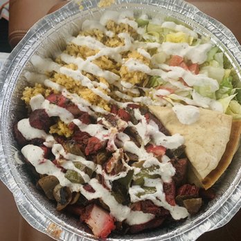 2 Guys and A Grill - Double chicken, salad, pita, rice, veggies white sauce. - Food Trucks Near Me - Redding, California 2 Guys and A Grill - Double chicken, salad, pita, rice, veggies white sauce. - Food Trucks Near Me - Redding, California
