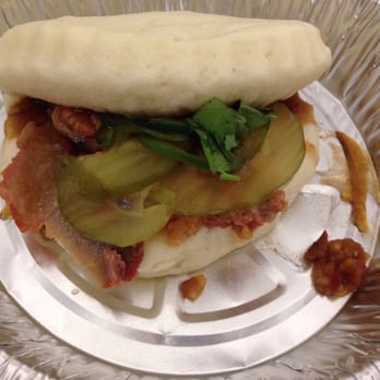 Ixlb Dim Sum Eats - Pork bun has Cha Sui pickles, jalapeños and sauce - Dim Sum Near Me - Los Angeles, California Ixlb Dim Sum Eats - Pork bun has Cha Sui pickles, jalapeños and sauce - Dim Sum Near Me - Los Angeles, California
