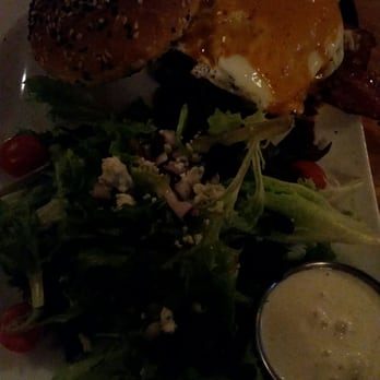 Eureka! - Jalapeño Egg burger with a side salad - American Near Me - Fresno, California Eureka! - Jalapeño Egg burger with a side salad - American Near Me - Fresno, California