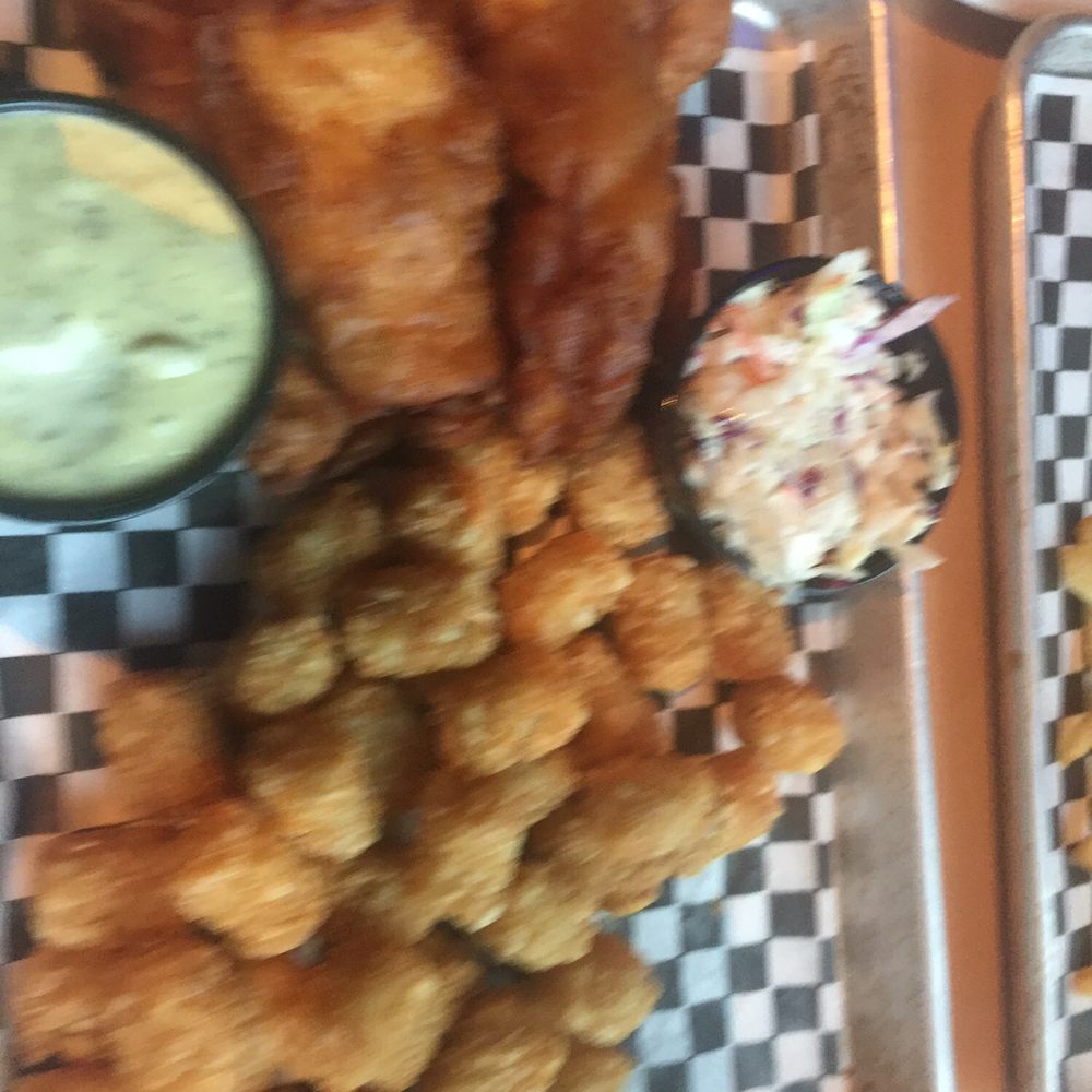 Garage Grill - Speedboat Fish & Chips(over cooked) - New American Near Me - Draper, Utah Garage Grill - Speedboat Fish & Chips(over cooked) - New American Near Me - Draper, Utah