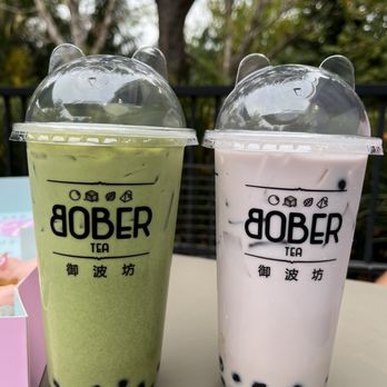 Bober Tea & Coffee - Matcha and Taro lattes, with boba. - Bubble Tea Near Me - Pleasanton, California