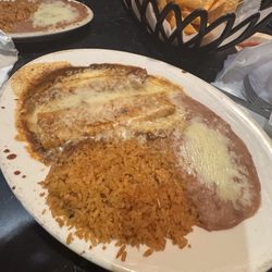 Los Avina Mexican Restaurant - 5. Two Enchiladas, Rice & Fried Beans (Cheese Enchiladas)