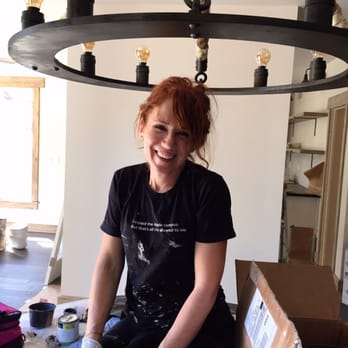 Justfaux - Here is Janice painting our kitchen chandelier. She took a basic chandelier and made it look totally custom. - Painters Near Me