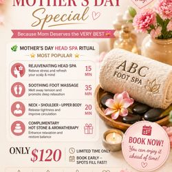 Abc Foot Spa - **"Don't just buy flowers this Mother's Day...
Give her real relaxation.