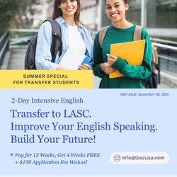 2-Day Intensive English! Transfer to LASC! Improve your English speaking and Build your future!
