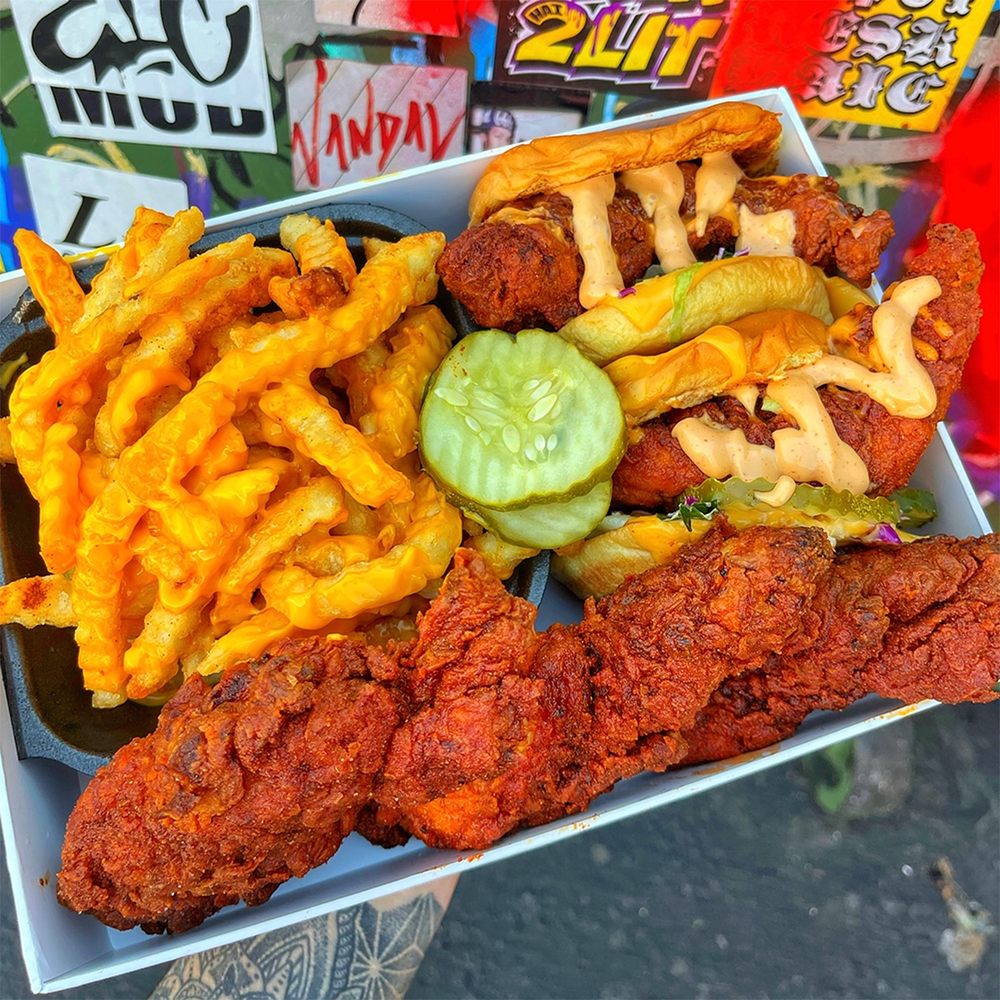 Food from Dave's Hot Chicken