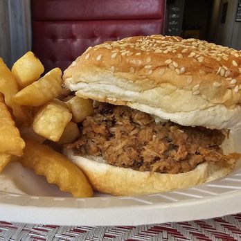 Boneyard Bar-B-Q Grill - BBQ sandwich with slaw and crinkle cut fries! - Barbeque Near Me - Wagram, North Carolina Boneyard Bar-B-Q Grill - BBQ sandwich with slaw and crinkle cut fries! - Barbeque Near Me - Wagram, North Carolina