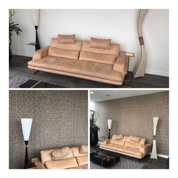 Turner Wall Craft - Before and After of a Downtown Los Angeles Condo! A cork with silver sheen background wallpaper absolutely transforms this room! - Wallpapering Near Me Turner Wall Craft - Before and After of a Downtown Los Angeles Condo! A cork with silver sheen background wallpaper absolutely transforms this room! - Wallpapering Near Me