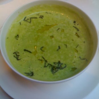 Clos Maggiore - Mint pea soup with ricotta gnocchi - French Near Me - London, XGL