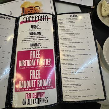 Cafe Pasta - Menu - Italian Near Me - Greensboro, North Carolina