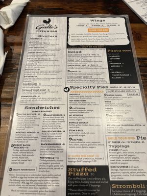 Menu photo 1 Gallo's Pizza & Bar Dublin, OH