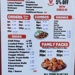 Wings-N-Go - Menu as of Jan 1, 2022