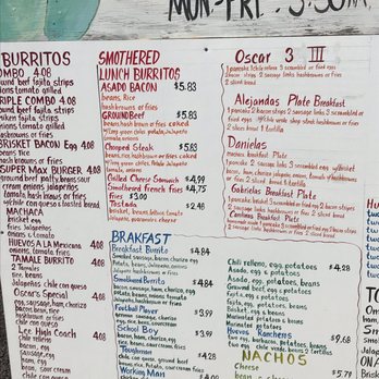 Oscar's Super Burrito - Drive thru menu - Mexican Near Me - Midland, Texas Oscar's Super Burrito - Drive thru menu - Mexican Near Me - Midland, Texas