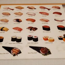 Off The Hook Sushi - Table placemat/menu