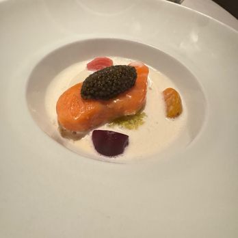 Le Bernardin - Course 2 salmon with caviar supplement - French Near Me - New York, New York Le Bernardin - Course 2 salmon with caviar supplement - French Near Me - New York, New York
