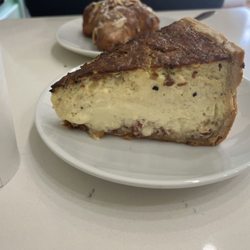 May's Parlor - Quiche of the day. Bacon, Cheddar and Chive. Fluffy and delicious!