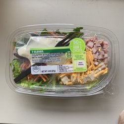 7-Eleven - I tried the packaged salad at 7-Eleven. It was really really good! Fresh, tasty, and convenient. I am sold.