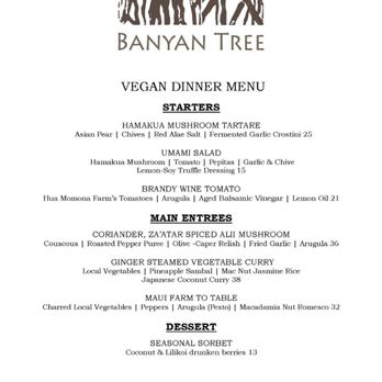 The Banyan Tree - Menu 9/8/2021 - Seafood Near Me - Kapalua, Hawaii The Banyan Tree - Menu 9/8/2021 - Seafood Near Me - Kapalua, Hawaii