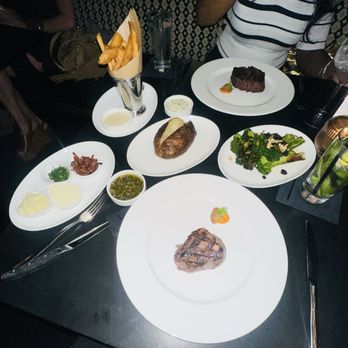 The Arthur J - 12 oz. R and R Ranch Filet Mignon  8 oz R and R Ranch petit or filet mignon. Fries  Loaded baked potato  Grilled broccolini - Steakhouses Near Me - Manhattan Beach, California