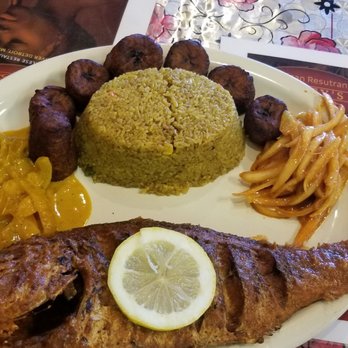 Maty's - Red Snapper dinner with rice and plantains - Senegalese Near Me - Detroit, Michigan Maty's - Red Snapper dinner with rice and plantains - Senegalese Near Me - Detroit, Michigan