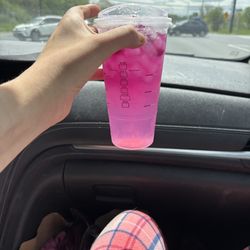 Starbucks - Venti dragon fruit refresher with half lemonade, half water