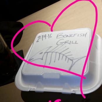 Bonefish Grill - Adorable drawing on the take-away box - Pizza Near Me - Madison, Wisconsin