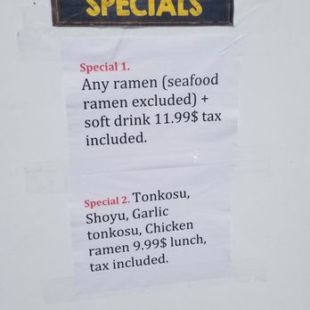Fujiya Ramen - Current lunch special - Ramen Near Me - Camas, Washington Fujiya Ramen - Current lunch special - Ramen Near Me - Camas, Washington